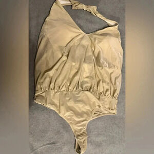 NWT Cupshe gold shimmer bodysuit thong size XL